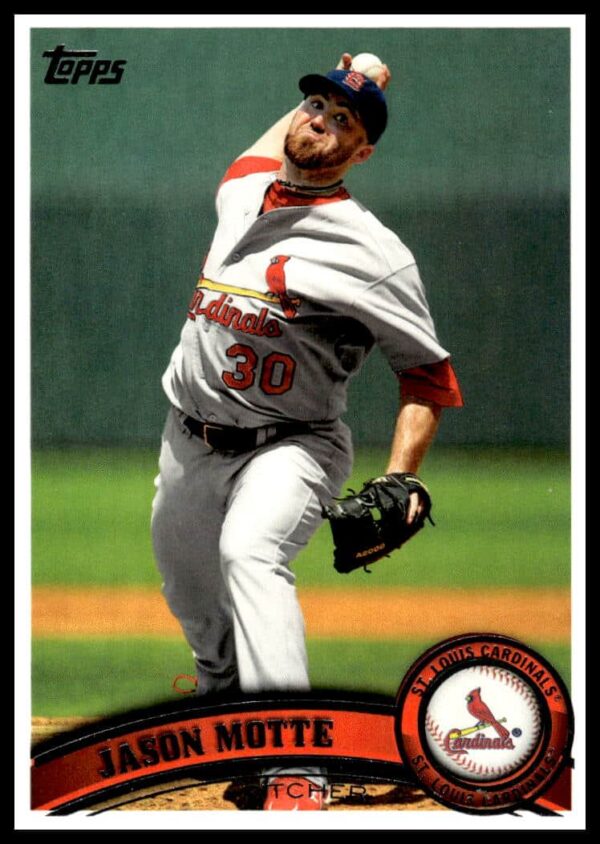 St. Louis Cardinals pitcher Jason Motte 2011 Topps baseball card #538.