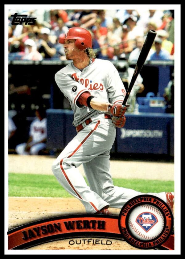 Jayson Werth 2011 Topps card #325 showing him in Nationals uniform holding a bat.