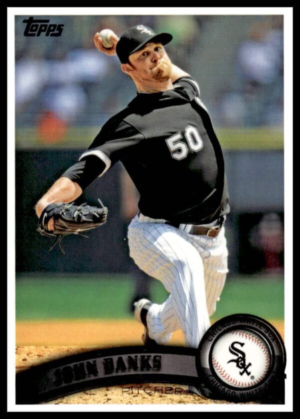 2011 Topps Baseball Card: Chicago White Sox Pitcher John Danks Mid-Pitch #265.