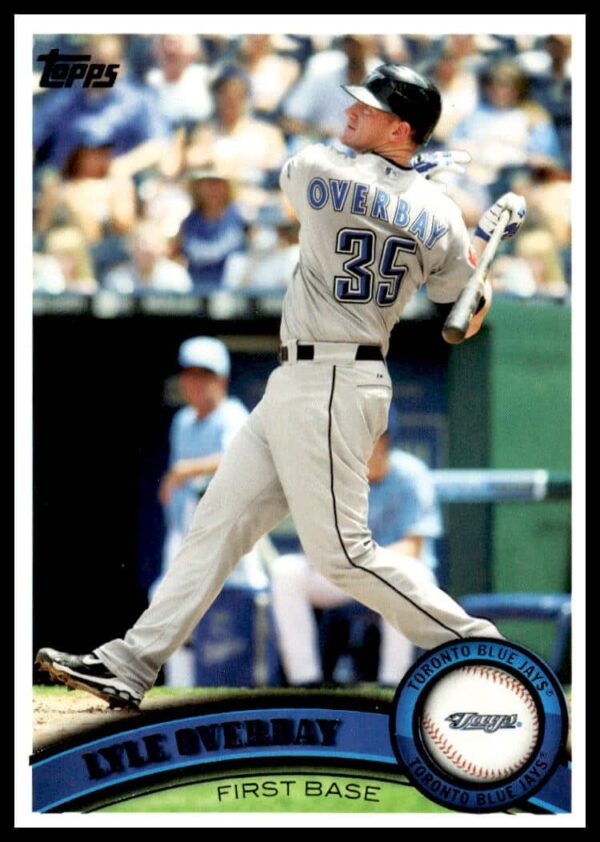 2011 Topps Baseball Card featuring Lyle Overbay in action, card number 172.