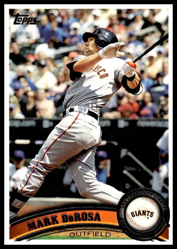 Mark DeRosa 2011 Topps baseball card #434, featuring action pose in team uniform.
