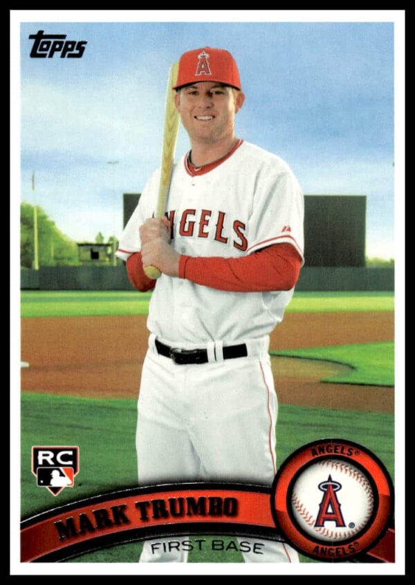 Mark Trumbo 2011 Topps Card #57, Los Angeles Angels, MLB debut season.