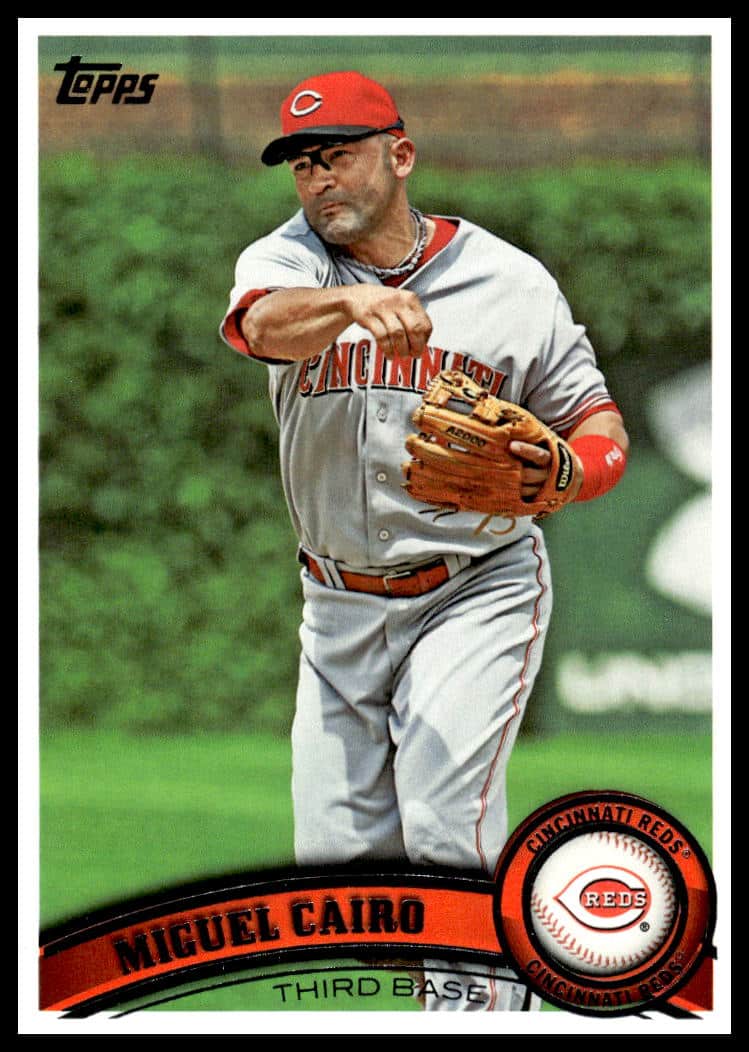 Miguel Cairo 2011 Topps Baseball Card #417, capturing Reds action moment.