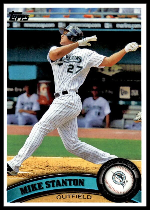 Front of 2011 Topps baseball card featuring Mike Stanton, Miami Marlins outfielder, #78.