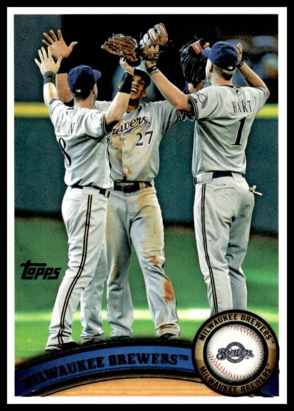 2011 Topps Milwaukee Brewers Card #187 featuring player in action.