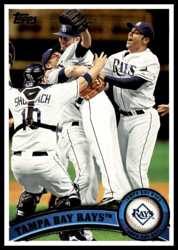 Tampa Bay Rays Player Action Shot on 2011 Topps Card #52 Front.
