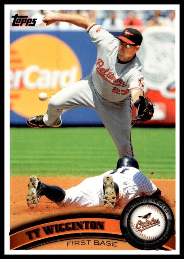 2011 Topps Ty Wigginton #205 Baseball Card, featuring an action shot in team uniform.