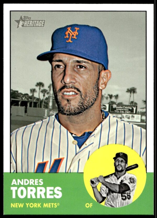 Andres Torres 2012 Topps Heritage Mets Baseball Card H628 Front View