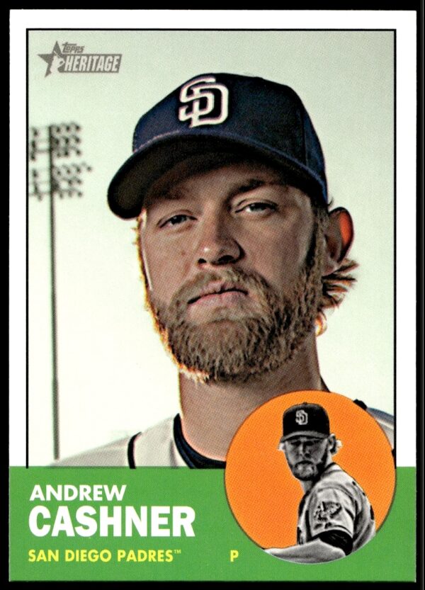 Andrew Cashner 2012 Topps Heritage High Number card #H624, front view, San Diego Padres.