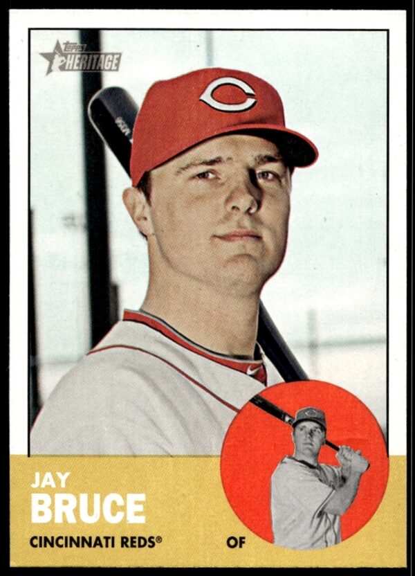 Jay Bruce 2012 Topps Heritage card #400 front, featuring a classic design and dynamic pose.