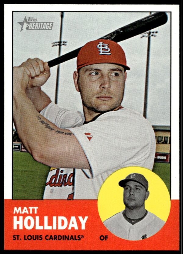 Matt Holliday 2012 Topps Heritage Baseball Card #190 St. Louis Cardinals Vintage Design