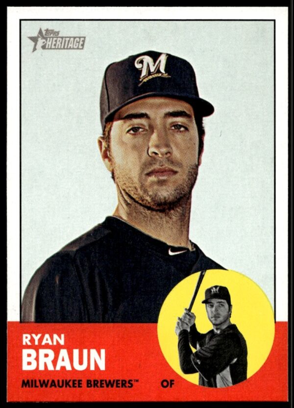 2012 Topps Heritage Ryan Braun baseball card #276 in vintage design, front view.