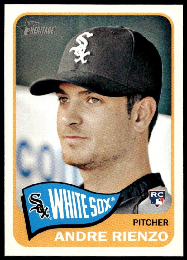 2014 Topps Heritage Andre Rienzo Baseball Card #H538, featuring vintage design and team uniform.