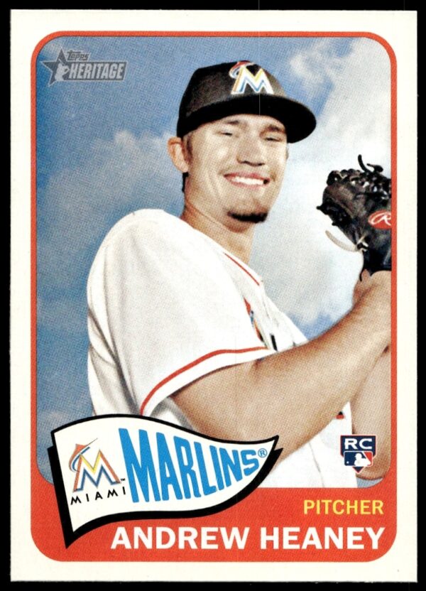 2014 Topps Heritage Andrew Heaney Baseball Card #H533 Front Vintage Design