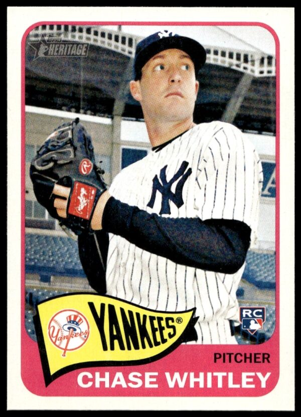Chase Whitley 2014 Topps Heritage High Card #H596 in Yankees uniform, vintage design.