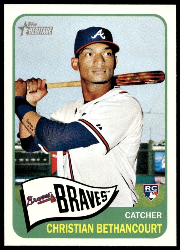 2014 Topps Heritage baseball card of Christian Bethancourt in Braves uniform, #H567.