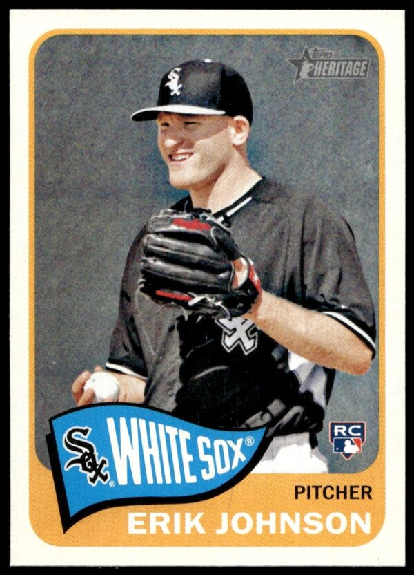 Erik Johnson 2014 Topps Heritage High Card #H580, vintage-style baseball card front.