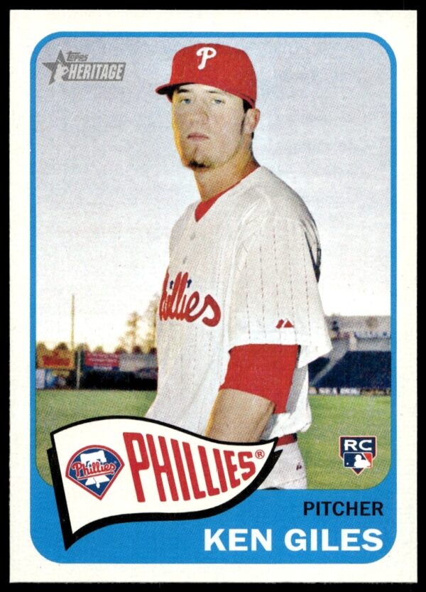 Kenny Giles 2014 Topps Heritage card #H555, Phillies pitcher, vintage design front.