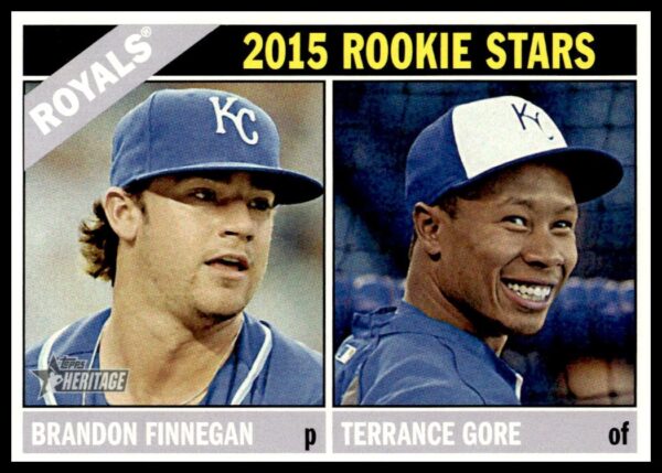 2015 Topps Heritage Rookie Stars card of Brandon Finnegan and Terrance Gore.