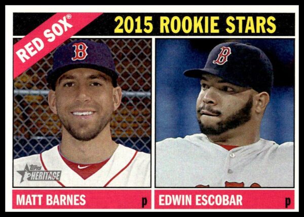 2015 Topps Heritage Rookie Stars card: Edwin Escobar & Matt Barnes, #44, vintage baseball collectible.