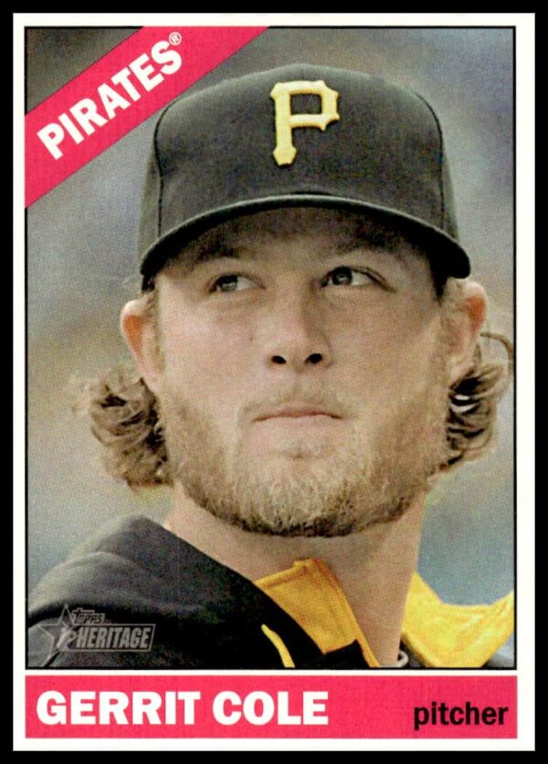 Gerrit Cole 2015 Topps Heritage Baseball Card #425, Pittsburgh Pirates, Vintage Design.