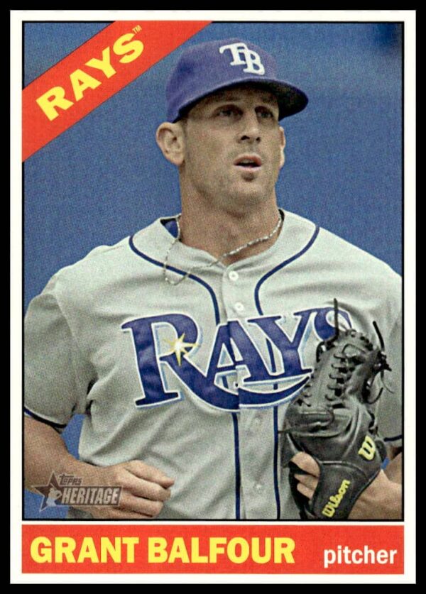 Grant Balfour 2015 Topps Heritage card #514 front, Tampa Bay Rays pitcher.