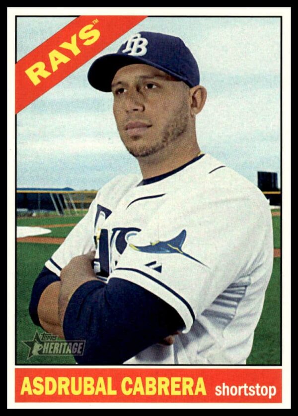 2015 Topps Heritage Card #687 featuring Asdrubal Cabrera in uniform (front view).
