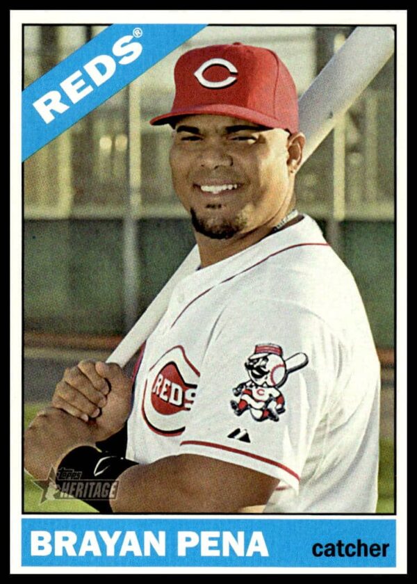 Brayan Pena 2015 Topps Heritage High Number Card #542, classic baseball pose, nostalgic design.