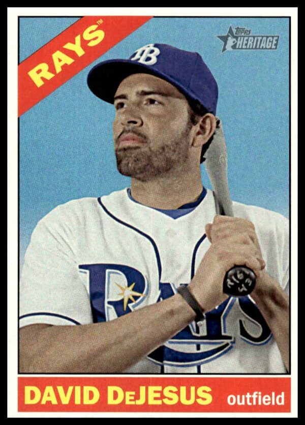 David DeJesus 2015 Topps Heritage Card #686 Front, Los Angeles Angels Nostalgia.