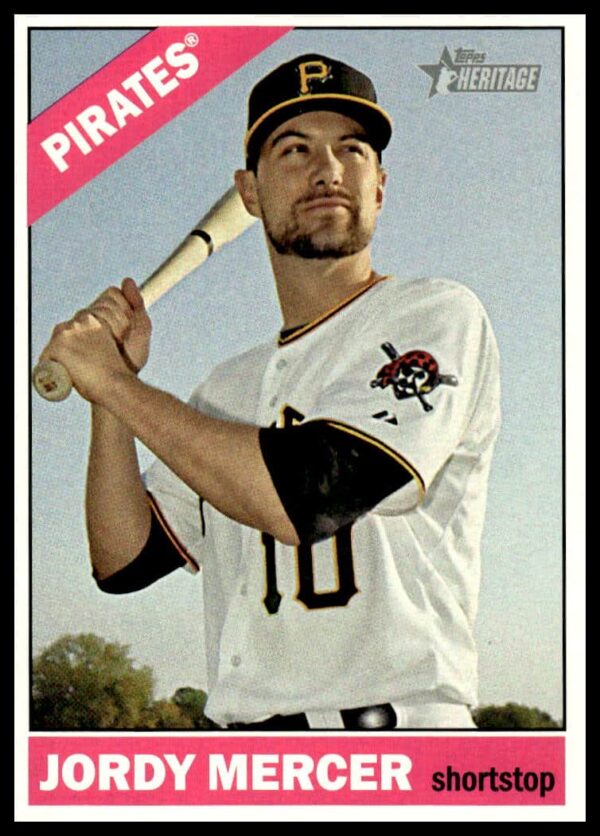 Jordy Mercer 2015 Topps Heritage Baseball Card #565 Front View.