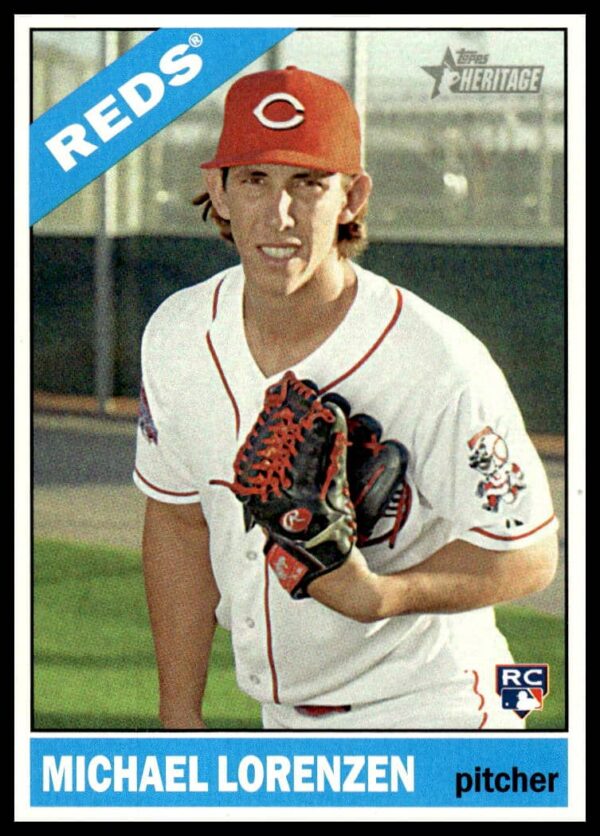 2015 Topps Heritage Michael Lorenzen #660, Cincinnati Reds, retro baseball card.