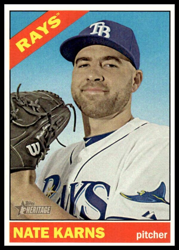 Nate Karns 2015 Topps Heritage Baseball Card #653 Front View