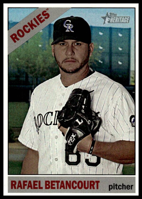 Rafael Betancourt 2015 Topps Heritage Card #540 features his portrait in baseball uniform.