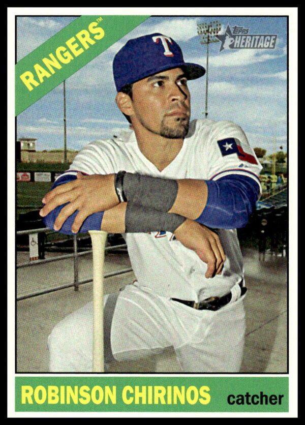2015 Topps Heritage Robinson Chirinos #663 card front, vintage 1966 style design featuring player portrait.