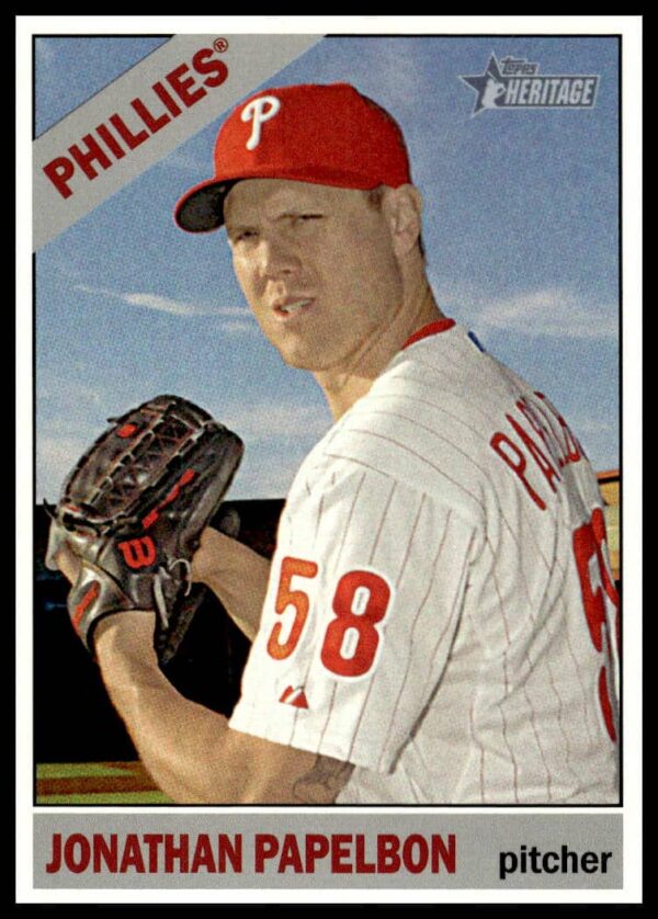 2015 Topps Heritage Jonathan Papelbon #118 Baseball Card in Nationals Uniform.