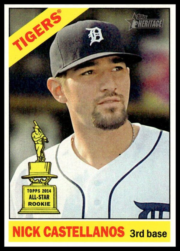 Nick Castellanos 2015 Topps Heritage Card #268, Detroit Tigers pose, vintage design.