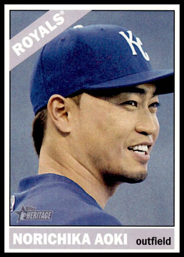 2015 Norichika Aoki Topps Heritage Card #86, vintage design, baseball memorabilia.