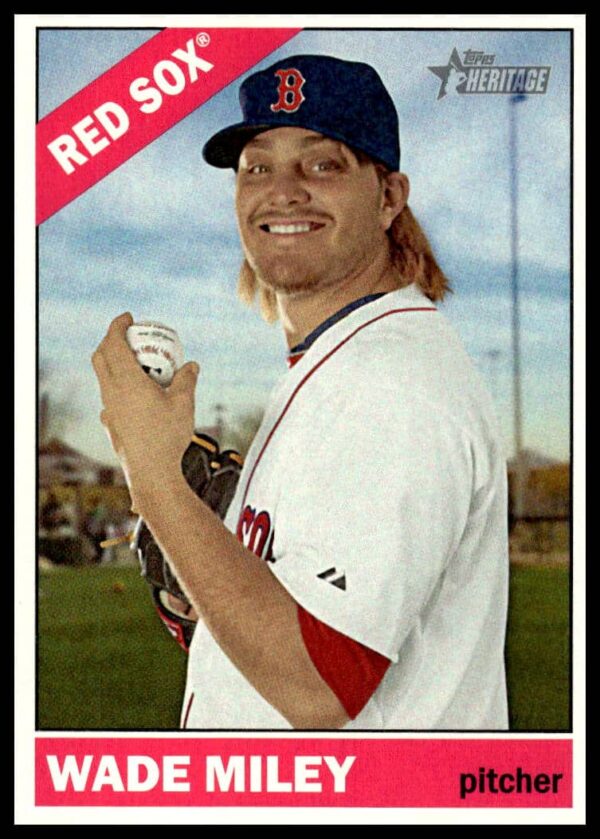 Wade Miley on 2015 Topps Heritage Baseball Card #248, vintage design, team uniform.