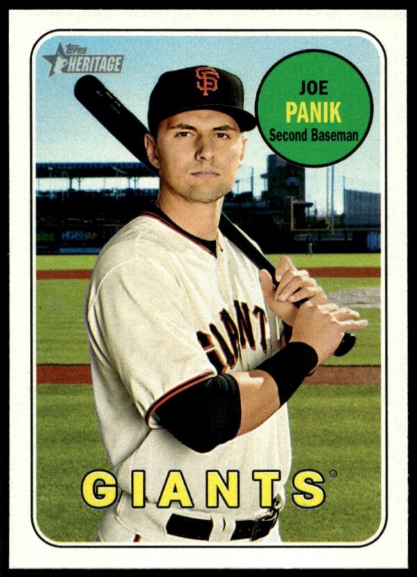 Joe Panik 2018 Topps Heritage card front, San Francisco Giants uniform.