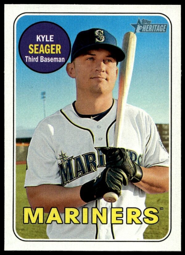 Kyle Seager 2018 Topps Heritage #233, Seattle Mariners vintage-style baseball card front.