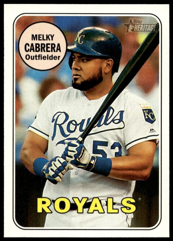 2018 Topps Heritage Melky Cabrera Baseball Card #370, Cleveland Indians, Vintage Design