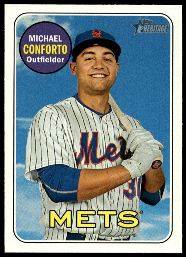 Michael Conforto 2018 Topps Heritage Card #364 Front - New York Mets Outfielder