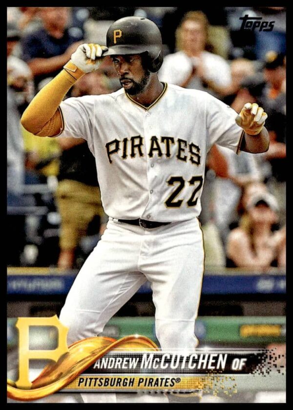 Andrew McCutchen 2018 Topps Series 1 card, Pittsburgh Pirates uniform, card #200, front view.