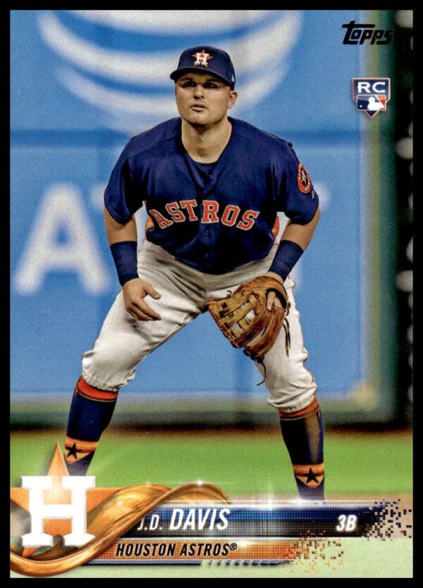 J.D. Davis 2018 Topps Baseball Card #341, showcasing his classic batting pose.