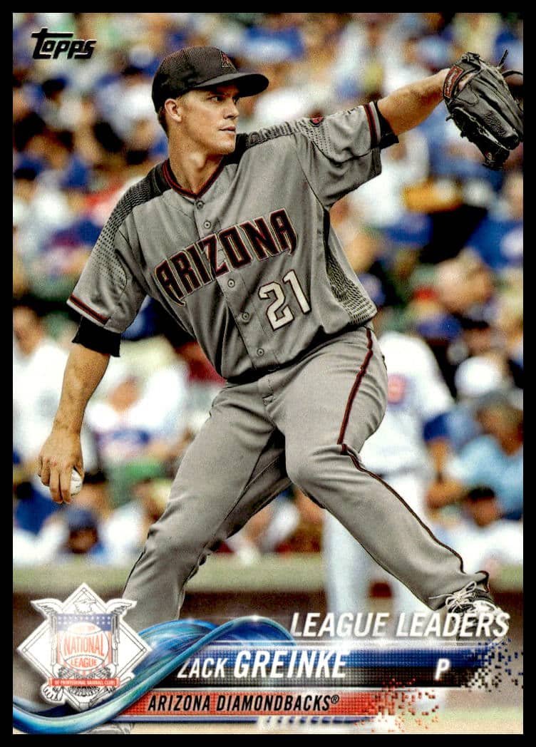 Zack Greinke 2018 Topps Baseball Card #146, action pose, Arizona Diamondbacks uniform.