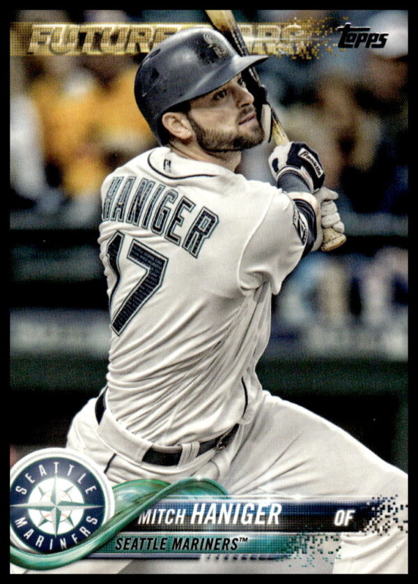 Mitch Haniger 2018 Topps Series 2 Baseball Card #660, showcasing action in Mariners uniform.