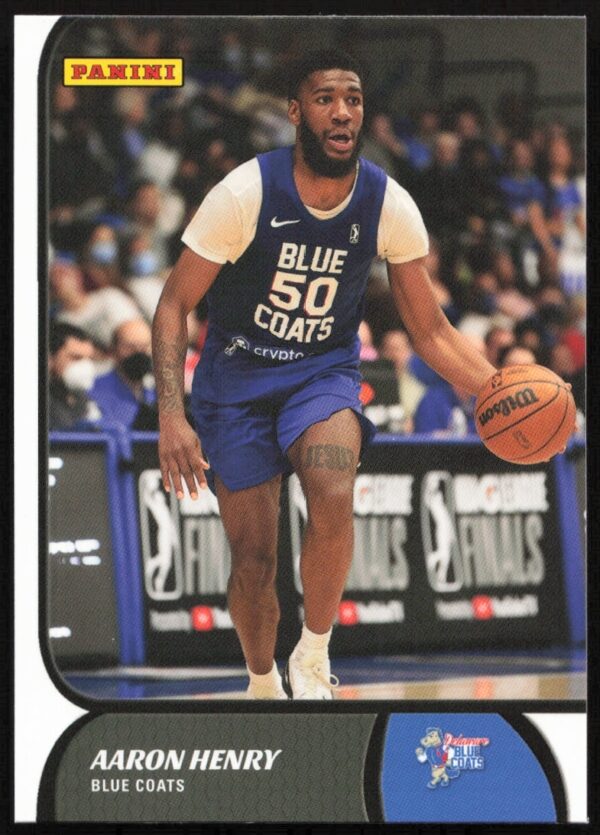 Panini NBA G League 2021-22 Aaron Henry trading card, #40, front view.