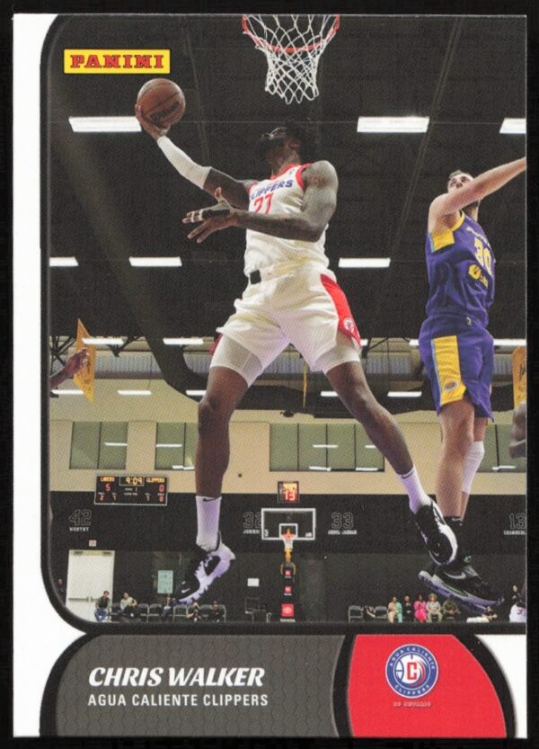 Front of a 2021-22 Panini NBA G League card featuring Chris Walker in action.