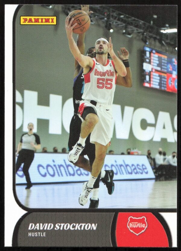 David Stockton 2021-22 NBA G League trading card, number 92, shows him in uniform.