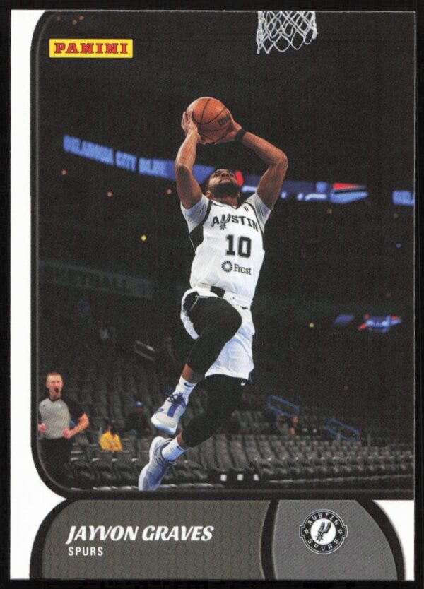 Front view of Jayvon Graves 2021-22 Panini NBA G League trading card, number 12.